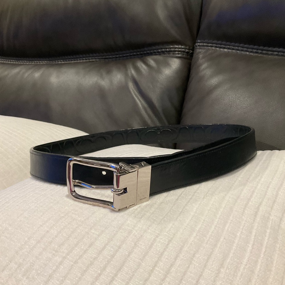 Coach Harness Signature Embossed Leather Cut to Size Reversible Belt F66125 - Picture 11 of 13